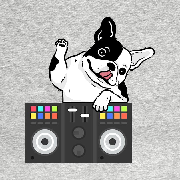 pug dog cartoon and funny dj by Fresh aus